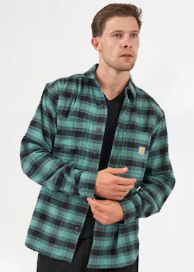 Carhartt 105432 M Plaid Shirt Flannel Long-Sleeve Rugged Flex Relaxed Fit Stretch