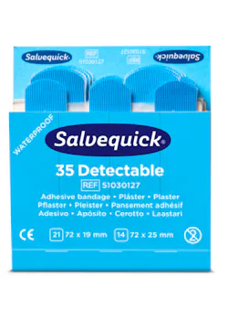 Cederroth Salvequick Blue Detectable Pleisters 35 stuks (13359303)