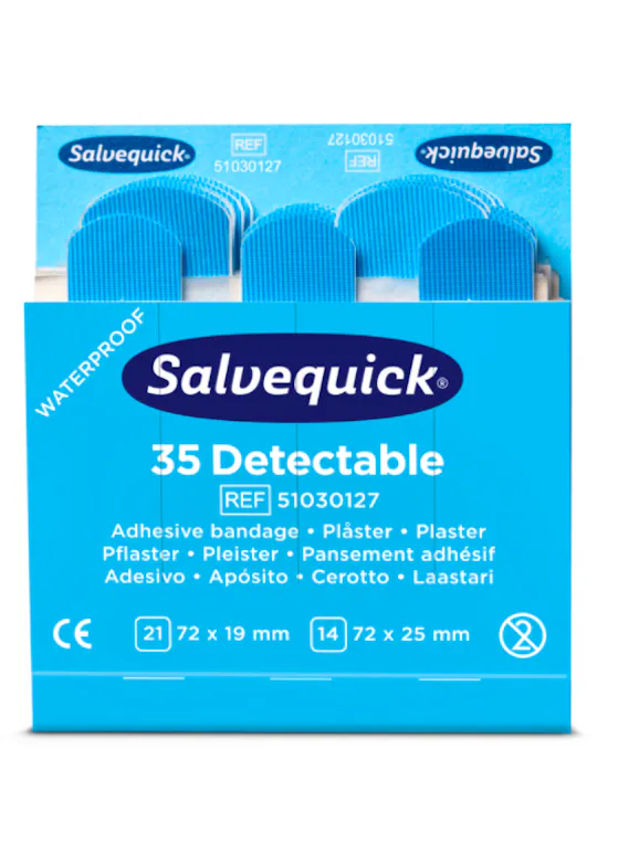Cederroth Salvequick Blue-detectable-Pflaster, 35 Stück (13359303)