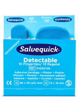 Cederroth Salvequick Blue Detectable Fingerspitzenpflaster, normal, 30 Stück (13359314)