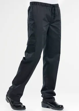 Chaud Devant baggy schwarze Kochhose