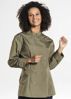 Chaud Devant Damen Poco Dunkeloliv-Kochjacke