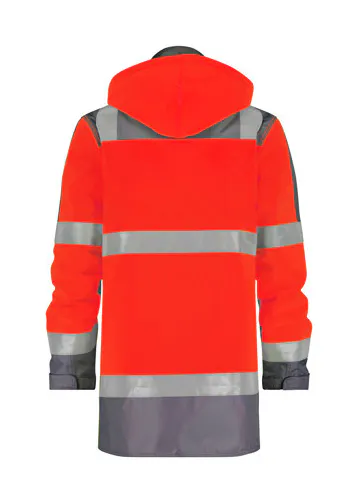 Zementgrau/Fluorrot