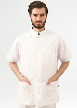 De Berkel zorgjas Livio wit/navy B1583326