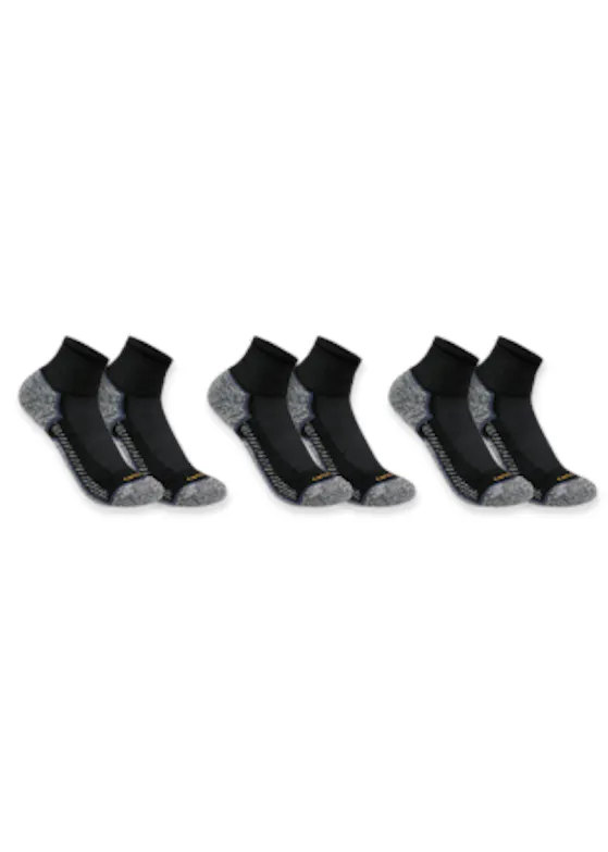 Carhartt Force Midweight Quarter Socks 3-Pack SQ5283M