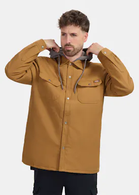 Dickies DK0A4XTI Fleece Hooded Duck Shirt Jacket — Relaxed Fit