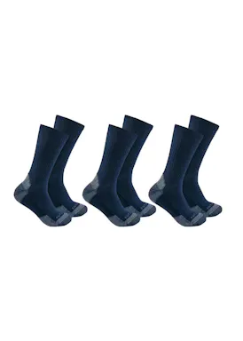 Carhartt Midweight Cotton-Blend Crew Socks — 3-Pair SC6203M