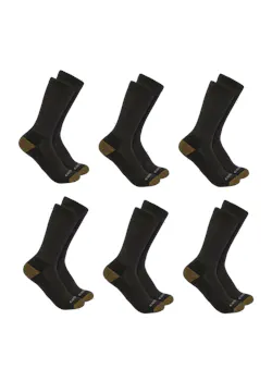 Carhartt Midweight Crew Sock 6 Pack SC1156M