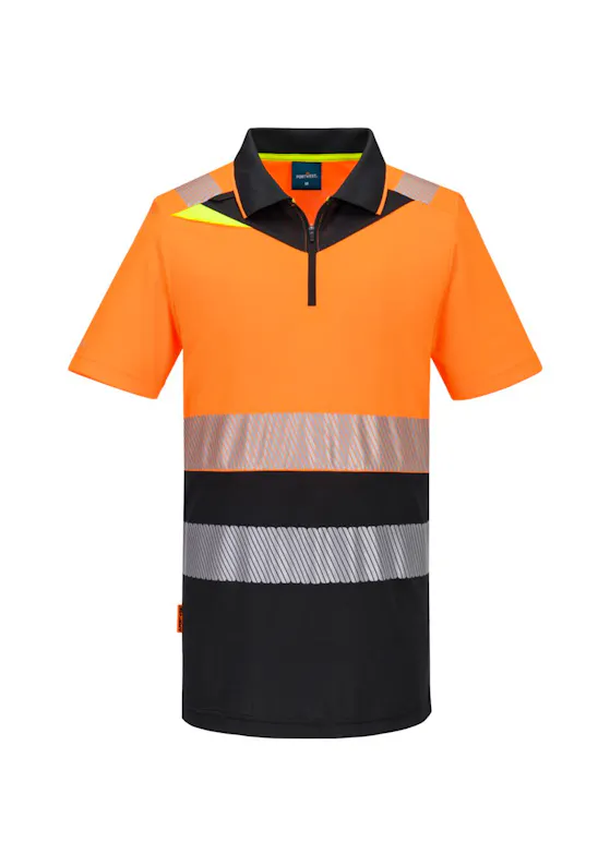 Portwest DX4 Poloshirt DX435 Hi-Vis Korte Mouw Rits UV-bescherming