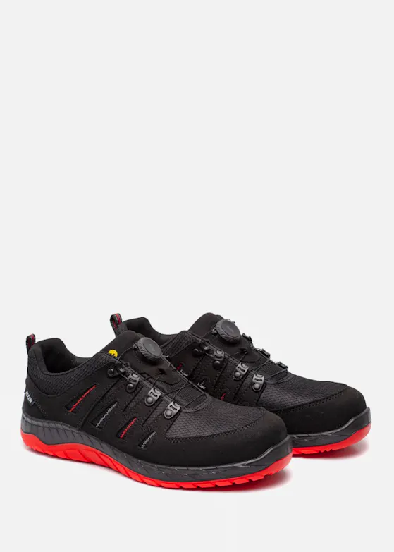 Elten Maddox Compo BOA® Black-Red Low ESD S3S Werkschoen