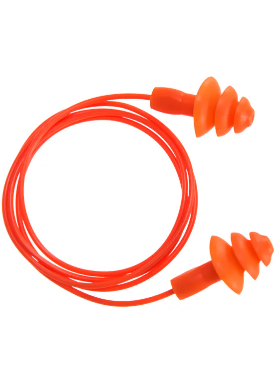 Portwest wiederverwendbare, schnurgebundene, thermoplastische Gummi-Ohrstöpsel (50 Paar) - 1