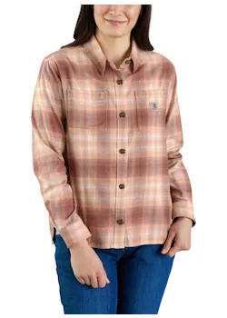 Carhartt Midweight 105574 Overhemden Flannel L/S Plaid Stretch miniatuur