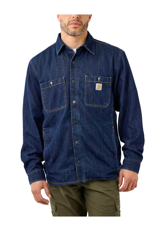 Carhartt Denim Fleece-Lined Snap-Front Shirt 105605