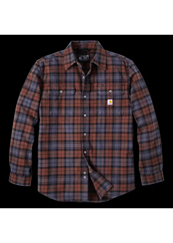 Carhartt Loose-Fit Heavyweight Flannel Long-Sleeved Plaid Shirt 106356
