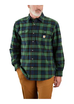 Carhartt 106356 Shirt Heavyweight Flannel Long-Sleeve Plaid Comfort Fit miniatuur