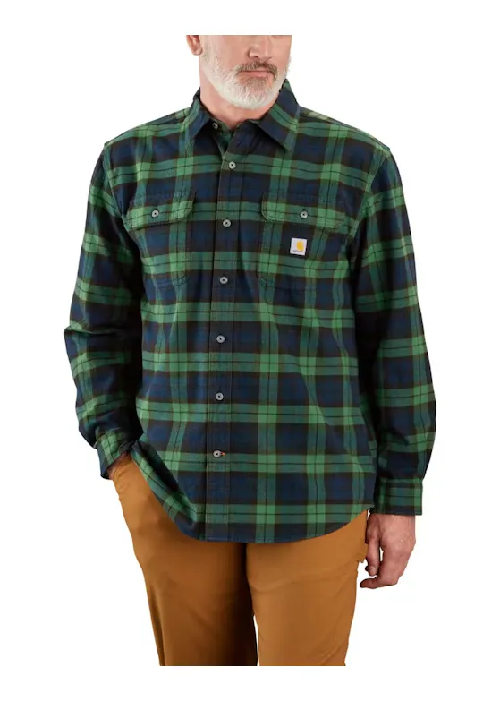 Carhartt Loose-Fit Heavyweight Flannel Long-Sleeved Plaid Shirt 106356