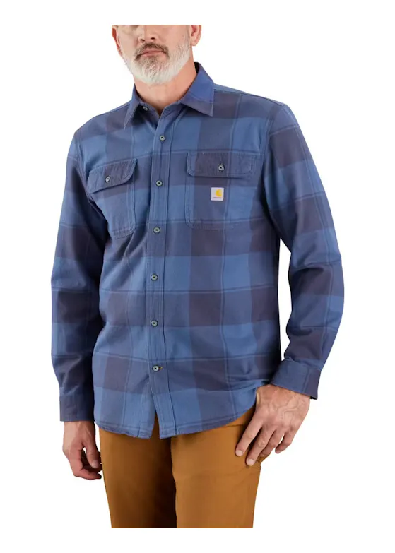 Carhartt Loose-Fit Heavyweight Flannel Long-Sleeved Plaid Shirt 106356
