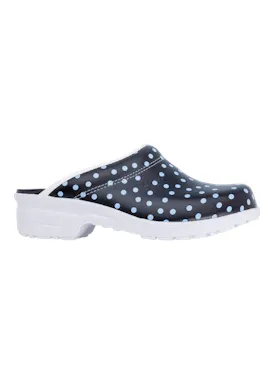 Skolys F-720.08 Clogs Schwarz/Weiß mit Punkten