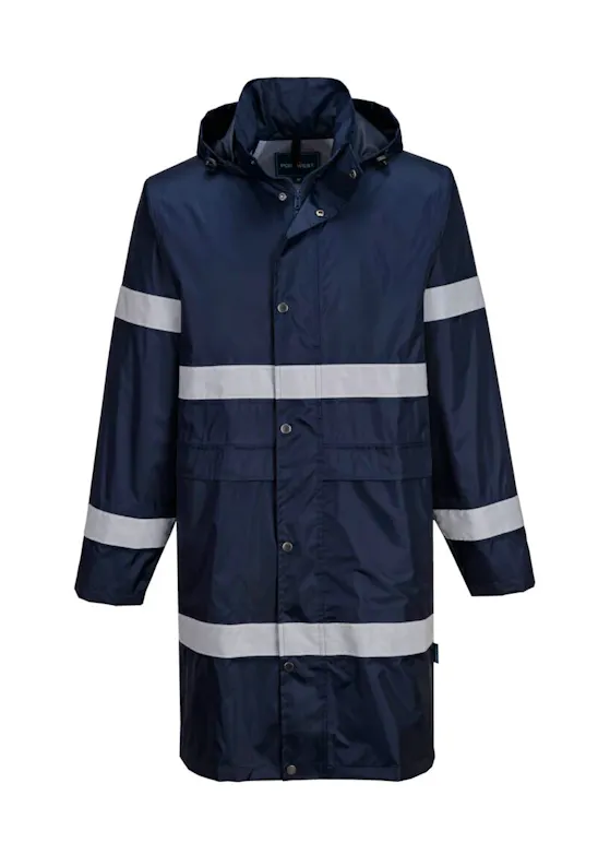 Portwest Iona Regenjas F437 100cm Waterdicht Winddicht Reflecterend