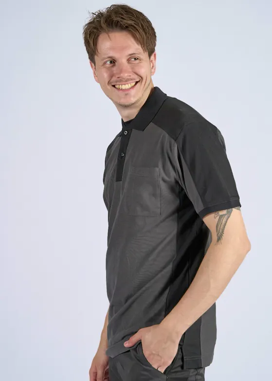FHB Konrad 91490 Poloshirt Tweekleurige Borstzak Regular Fit