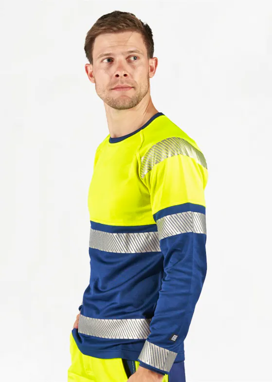 Fristads Hi-Vis-T-Shirt mit langen Ärmeln, Klasse 2, 7457 Thv