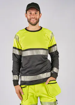 Fristads 129513 T-Shirt Met Lange Mouwen High Vis Klasse 1 7519 Thv UV-bescherming Stiby miniatuur