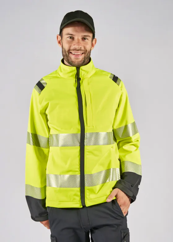 Fristads High-Vis Green Stretch Jacket Klasse 3 4647 GSTP