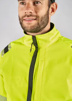 Fristads Stiby High Vis Green stretch jack klasse 3 4647 GSTP miniatuur