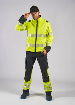 Fristads Stiby High Vis Green stretch jack klasse 3 4647 GSTP miniatuur