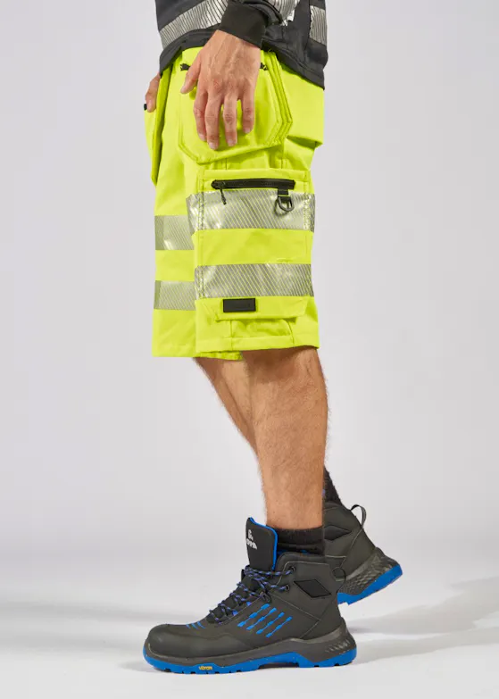 Fristads High-Vis Green Stretch kurze Hose, Klasse 2, 2646 GSTP