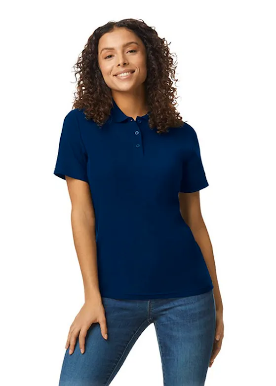 Gildan GIL64800L Poloshirt Softstyle Double Piqué, kurze Ärmel, Regular Fit für Damen