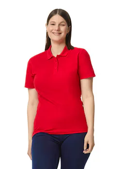 Gildan GIL64800L Poloshirt Softstyle Double Pique Short Sleeves Regular Fit Dames miniatuur