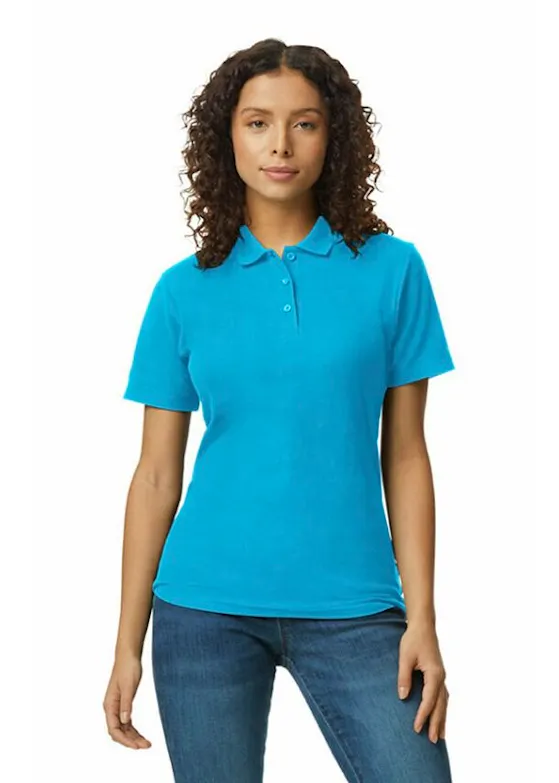 Gildan GIL64800L Poloshirt Softstyle Double Piqué, kurze Ärmel, Regular Fit für Damen