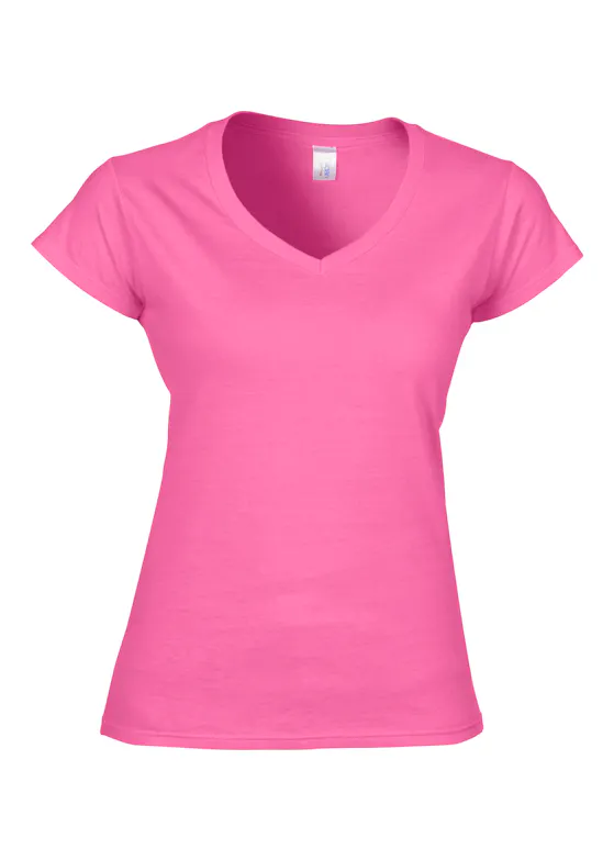 Gildan V-Neck SoftStyle Body-Fit Damen-T-Shirt