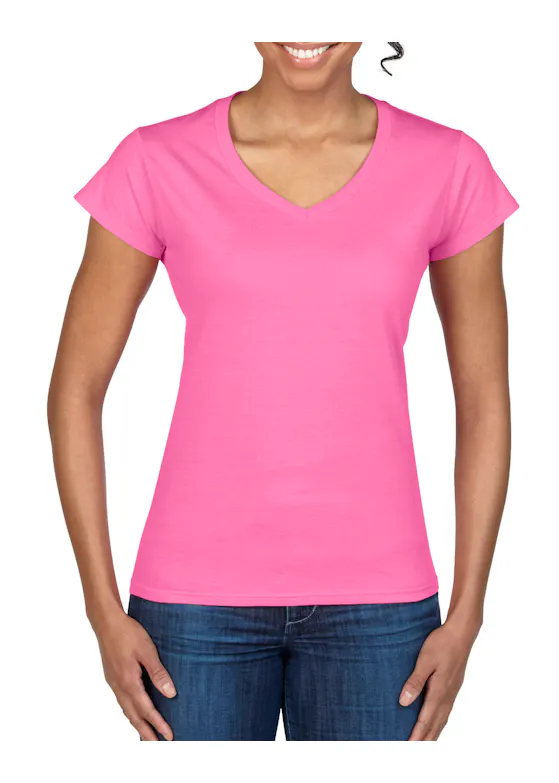 Gildan V-Neck SoftStyle Body-Fit Damen-T-Shirt