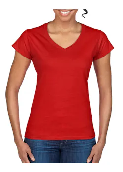Gildan SoftStyle GIL64V00L V-Neck T-shirt Body Fit Dames miniatuur