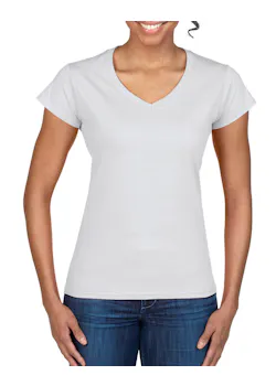 Gildan SoftStyle GIL64V00L V-Neck T-shirt Body Fit Dames miniatuur