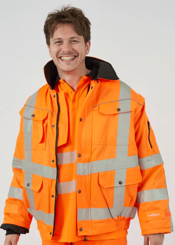 Hydrowear Aberdeen hoge zichtbaarheids werkjas oranje