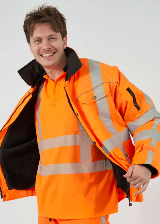 Hydrowear Aberdeen hoge zichtbaarheids werkjas oranje