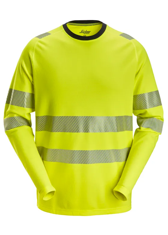 Snickers High-Vis-T-Shirt Klasse 2/3 mit langen Ärmeln