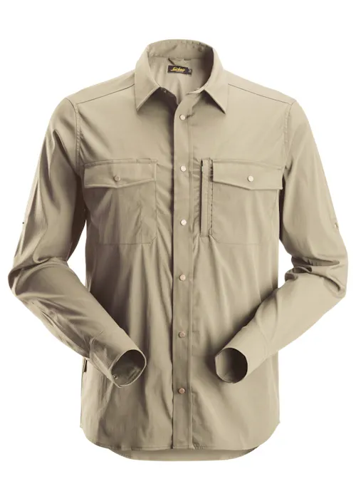 Snickers 8521 Shirt met Lange Mouwen Stretch UV-bescherming LiteWork
