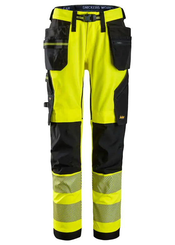 Snickers High-Vis-Stretch-Arbeitshose mit Holstertaschen, Klasse 2 - 6943