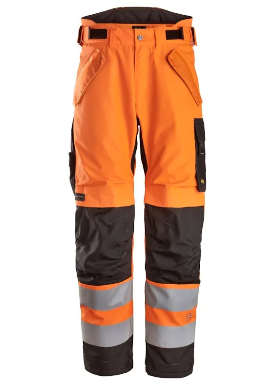 Snickers High-Vis-Klasse 2 Waterproof 375® 2-lagige, leicht wattierte Arbeitshose 6630