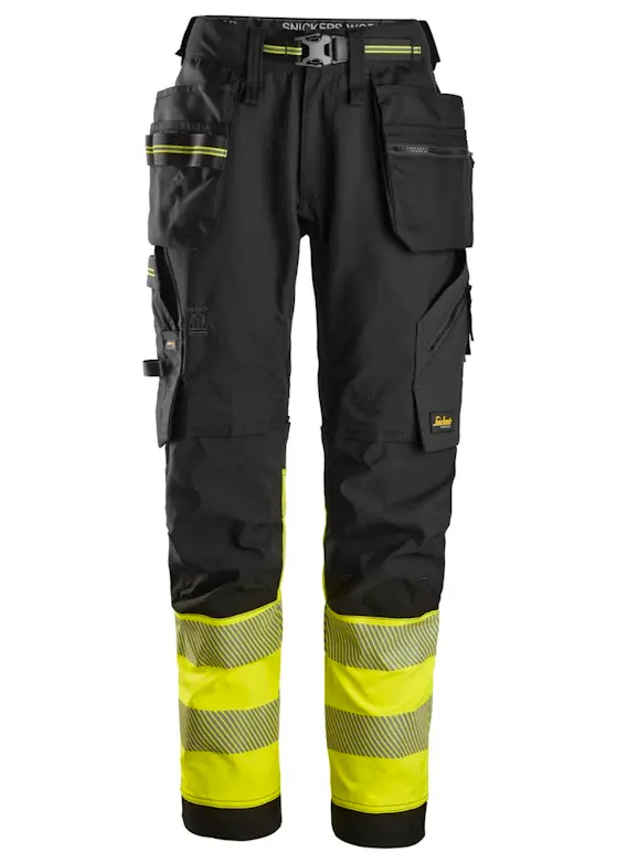 Snickers High-Vis, Klasse 1 Stretch Werkbroek met Holsterzakken 6934