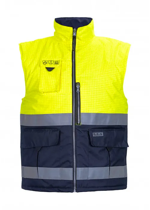 Hydrowear Metz 043446YN Gilet antistatique ignifuge jaune/bleu marine