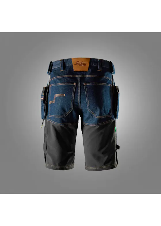 Snickers Denim-Shorts mit Holstertaschen 6155, Stretch, Slim Fit: FlexiWork