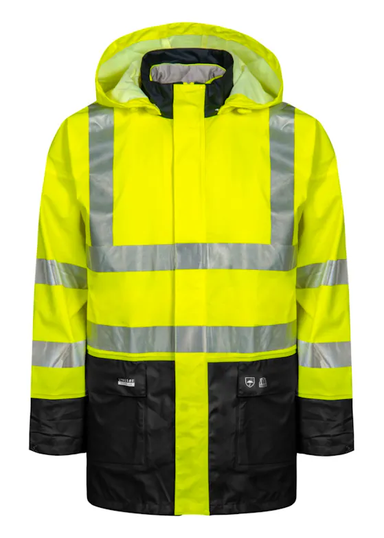 Lyngsoe Hi-Vis Winter Jacket in PU Quality LR4379 Winddicht