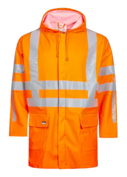 Lyngsoe Veste de pluie haute visibilité en qualité PU avec doublure matelassée amovible et réflecteurs RWS LR78-COM