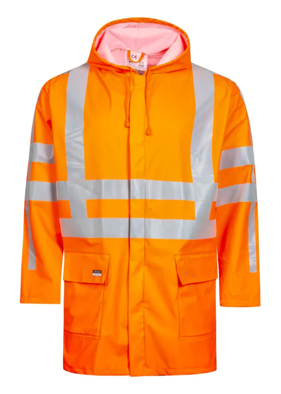 Lyngsoe Hi-Vis Rain Jacket in PU Quality with Detachable Quilted Lining and RWS-Reflexes LR78-COM
