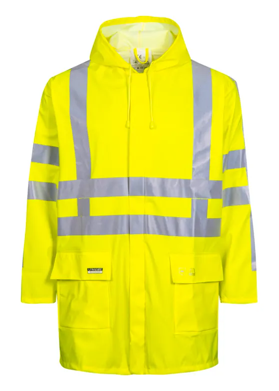 Lyngsoe Hi-Vis Rain Jacket in PU Quality LR55